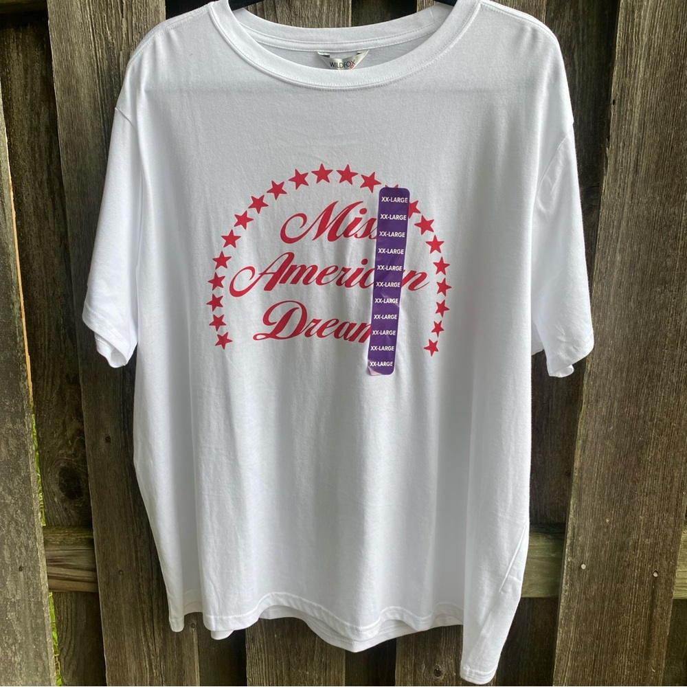 Wildfox Graphic Americana White Tee with Red Star Design
